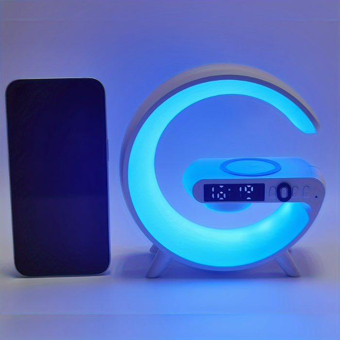 Smart Wireless Speaker with Phone Charger, Dimmable Alarm Clock, Sunrise Simulation, Sound Machine with Night Light