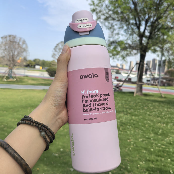 Owala freesip 32oz Stainless Steel Vacuum Insulated Tumbler with Straw Lid & Handle - Double-Wall Thermal Cup, Leakproo Travel, Office Reusable Insulated Bottle for Hot/Cold Drinks, Gym, Travel, Office Available in multiple c