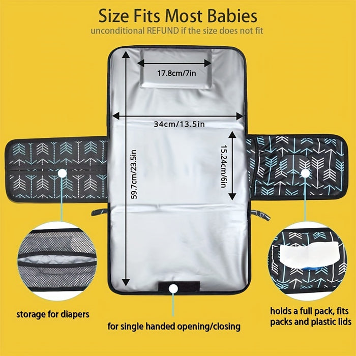 Portable Changing Pad For Baby Diaper Bag Or Changing Table Pad.One-Hand Diaper Change Pad. Waterproof Travel Changing Pad. BabyShower Gifts, Newborn Baby Essentials, Unisex Baby Stuff, ChristmasHalloween Thanksgiving Day Gif
