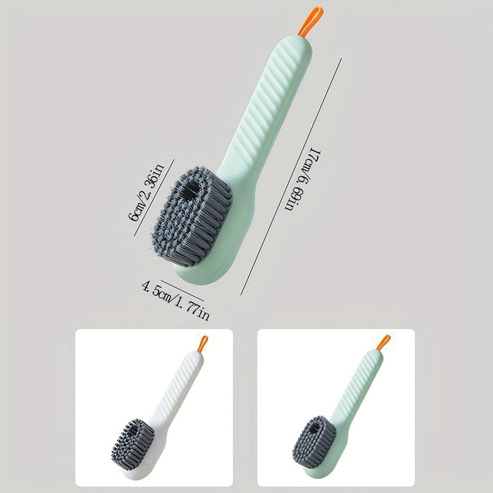 1pc Long Handle Shoe Brush with Liquid Holder, Multifunctional Shoe Cleaning Brush for Household Use, Soft Bristles Shoe Tool