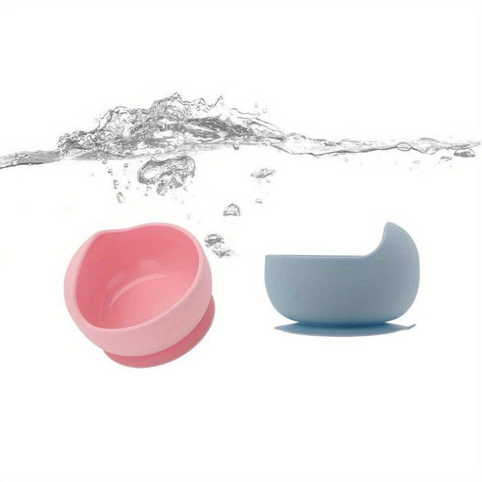 1set Baby Feeding Bowl And Spoon Set, Silicone Baby Bowl Suction Cup With Wooden Spoon Silicone Suction Base Non Slip Baby First Feeding Kit Gift For Toddler Children Girls Boys, Halloween, Thanksgiving, Christmas Gift