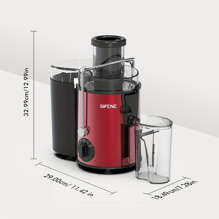 SiFENE Easy-Clean Juicer Machine, 3" Big Mouth Centrifugal Juicer Extractor Maker, Quick Juicing for Vegetables & Fruits, 3 Speed Settings, BPA-Free, Stainless Steel, Gray