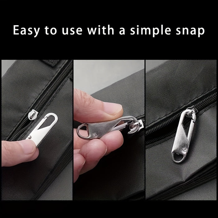 4pcs Zipper Pull Replacements - Easy Install, Detachable Heads for Travel Bags, Clothing & Crafts - Black