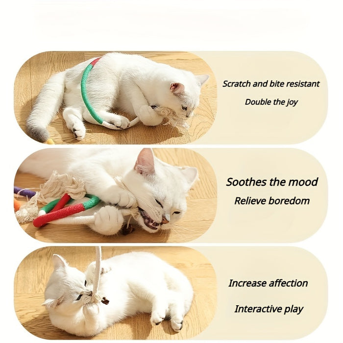 1pc Durable Cat Bite Rope Toy:  Interactive Cat Teeth Grinding Rope for Indoor Cats