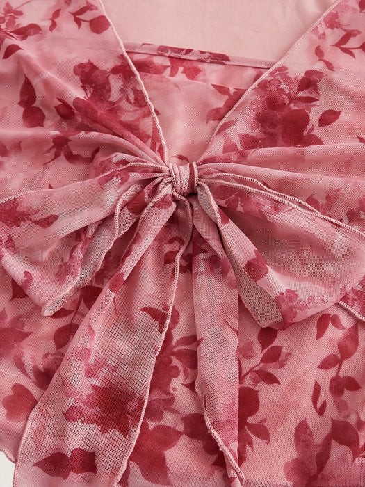 [Orientation]New style trumpet sleeve tie bow design top