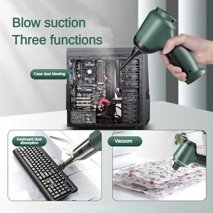 3-in-1 Wireless Vacuum Cleaner: Powerful Suction, Air Extraction & Dust Blowing for Home & Car Use