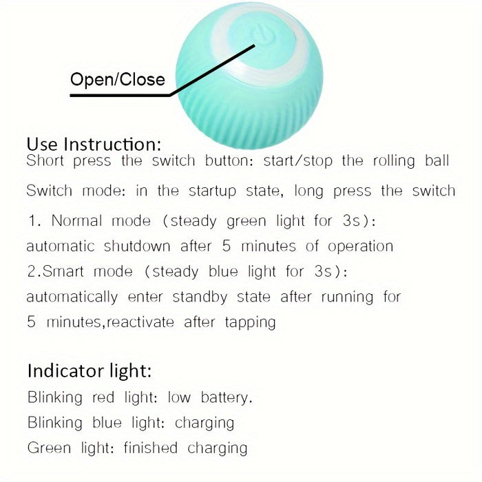 Interactive Electric Rolling Ball Cat Toy: Self-Moving & Smart Play for Kittens & Cats