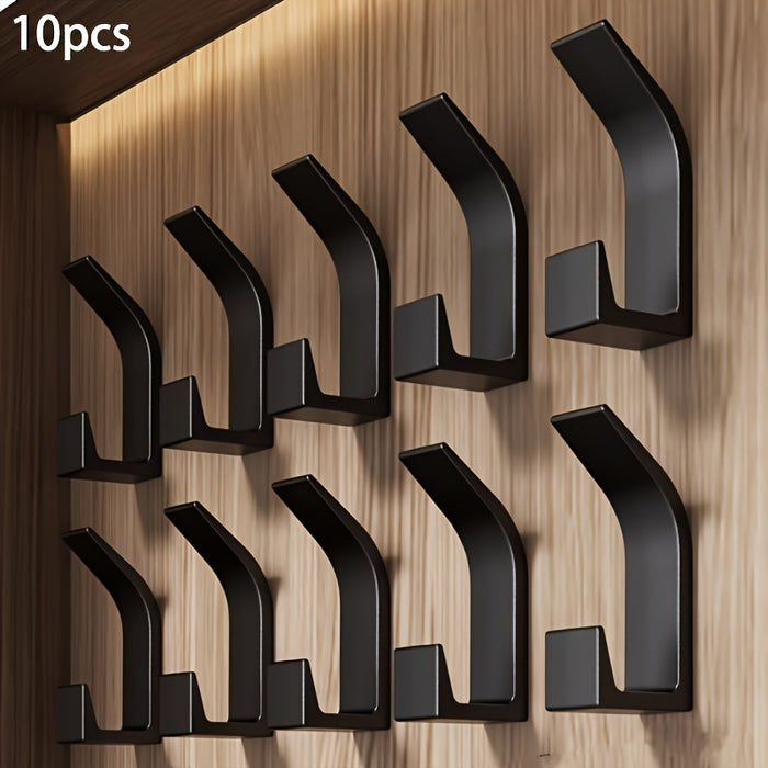 10PCS Heavy Duty Self-adhesive Wall Hooks Without Drilling, Art Deco, Strong Adhesive Door Back Hooks For Hanging Clothes, Hats, Handbags, Wall Hanging Household Gadgets, Home Organizers