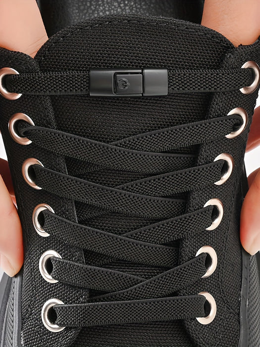 1 pair 2pcs 2pcs 2-Pack Free-Tie Shoelaces with Buckles for Sneakers and Canvas Shoes