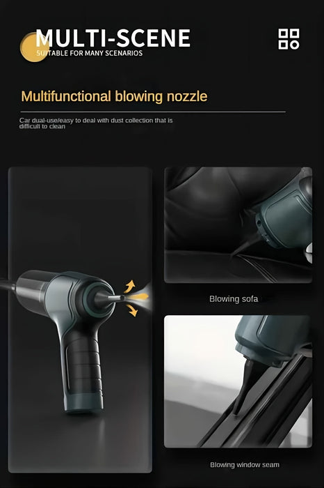 3-in-1 Wireless Vacuum Cleaner: Powerful Suction, Air Extraction & Dust Blowing for Home & Car Use