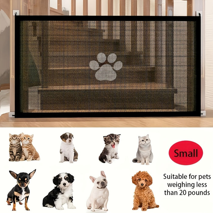 Secure Portable Pet Safety Gate For Doorways - Quick-Fold Mesh Fence For Small Dogs - Adjustable, Childproof, Durable Design For Hallways, Doorways, And Staircases Safety Christmas Gift