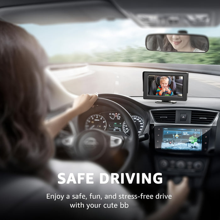Baby Car Mirror, View Infant In Rear Facing Seat With Wide Crystal Clear View, Camera Aimed At Baby-Easily To Observe The Baby'S Every Move
