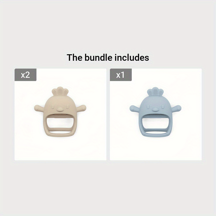 3pcs Cute Cartoon Silicone Teether Toys for Youngsters 3+ Months -, Soft & Durable Chew Toys in Pink, Blue, Green - Machine Washable, Olive Green - Soothes Gums, Ideal for Sucking Needs, Youngsters Toys