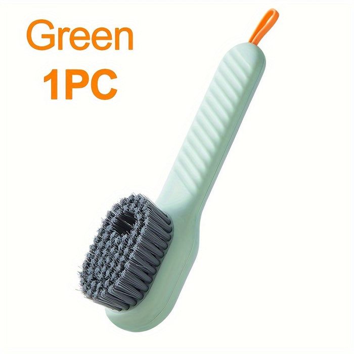 1pc Long Handle Shoe Brush with Liquid Holder, Multifunctional Shoe Cleaning Brush for Household Use, Soft Bristles Shoe Tool