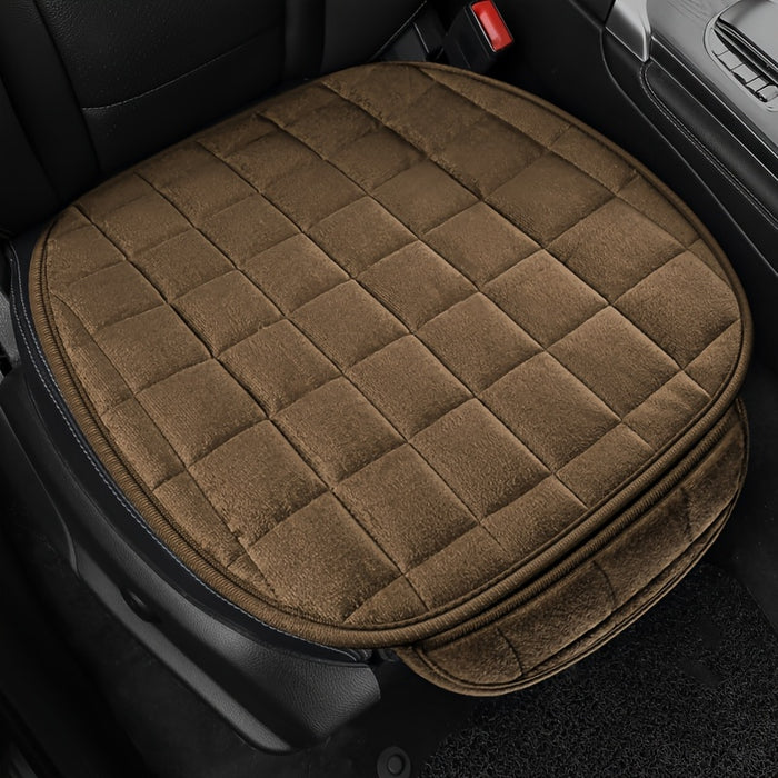 1pc Universal Oval Car Seat Cover, Anti-Slip, Breathable Polyester Fiber, Soft Sponge Filled, Lightweight, Portable, All-Season Vehicle Seat Protector, Hand Wash/Dry Clean Safe