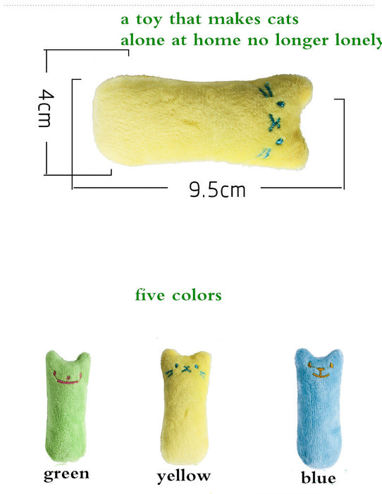 1pc Cat Design Cat Teaser Toy Containing Squeaky Plush Pillow Toy Interactive Pet Supply
