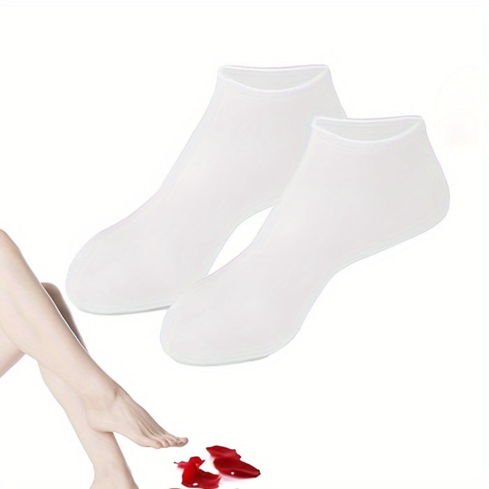 [Moisturizing Socks] Silicone Moisturizing Spa Socks | 1 Pair | Silicone | High Elasticity, Reusable, Non-Slip Gel Heel, Formaldehyde-Free | Overnight Use, Home Foot Care