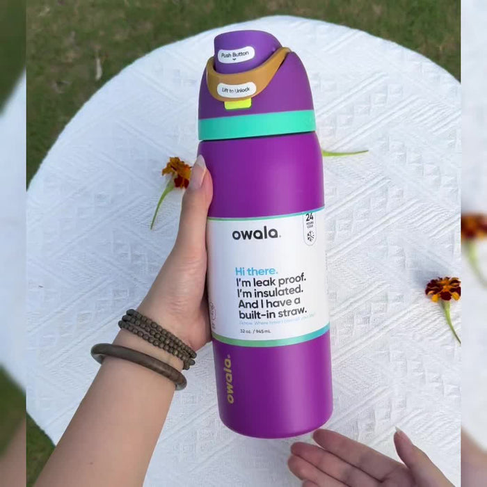 Owala freesip 32oz Stainless Steel Vacuum Insulated Tumbler with Straw Lid & Handle - Double-Wall Thermal Cup, Leakproo Travel, Office Reusable Insulated Bottle for Hot/Cold Drinks, Gym, Travel, Office Available in multiple c