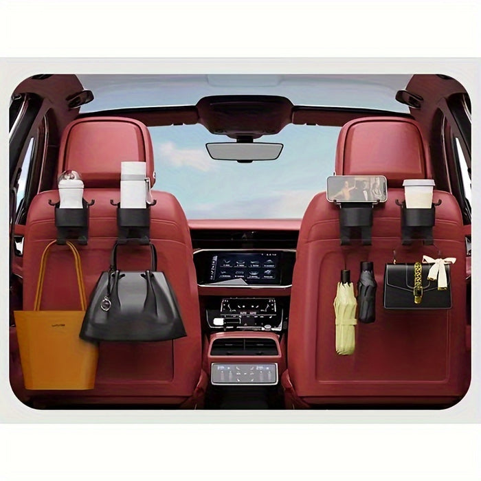 1pc Multi-Function Car Organizer with Hook, Cup Holder & Storage Box - Durable PP Material for Seat Back Drink and Phone Holder