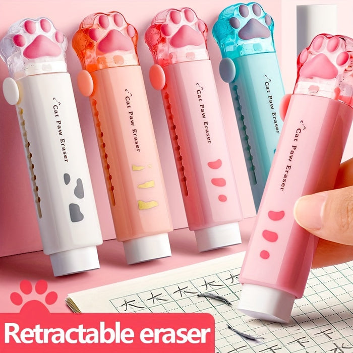 Push-pull Cat paw cute eraser girl pencil eraser student rubber Cartoon pen eraser school supplies prizes Office eraser