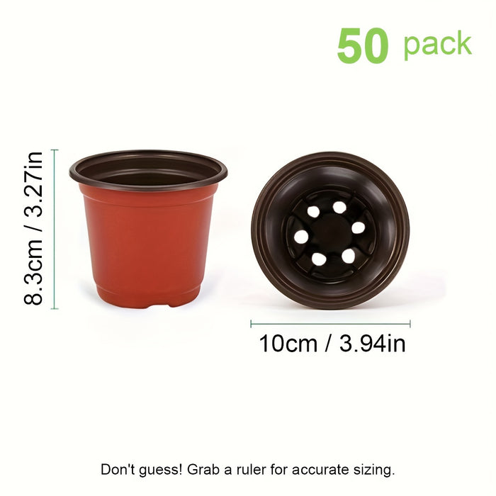 50pcs, Plastic Planter Pots For Indoor And Outdoor Plants, Lightweight Plastic Plant Pots For Seed Starting And Cultivation | Durable, Affordable, Ideal For Seed Germination And Flower Cultivation | Versatile Sizes | Extra La