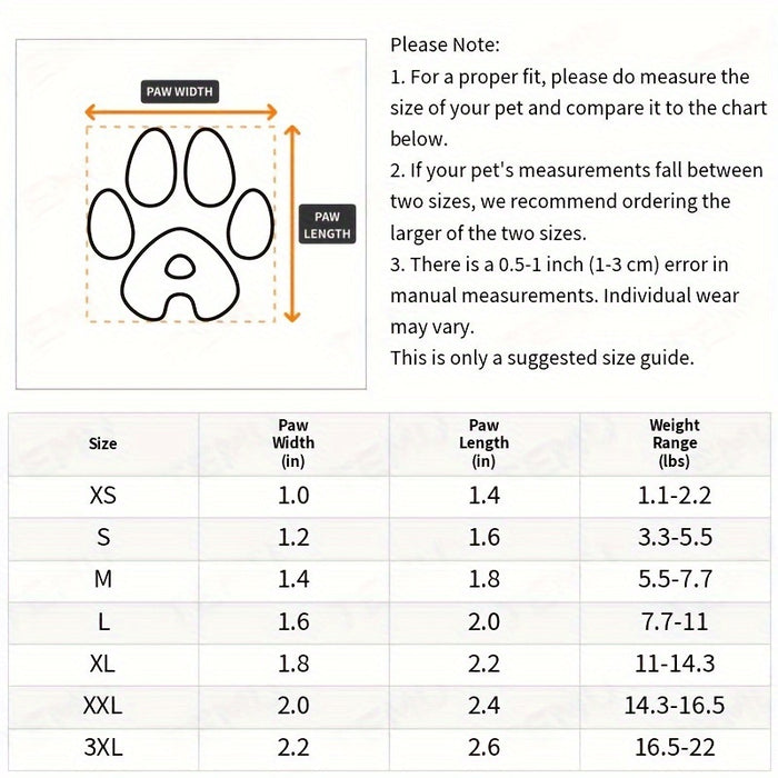 4pcs Water-Resistant Dog Shoes For Small Dogs - Protect Your Pet's Paws And Keep Them Dry Christmas Gift