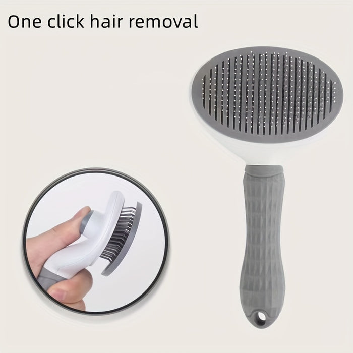 1pc One-Click Cat & Dog Hair Removal Comb with Floating Needle for Easy Pet Grooming