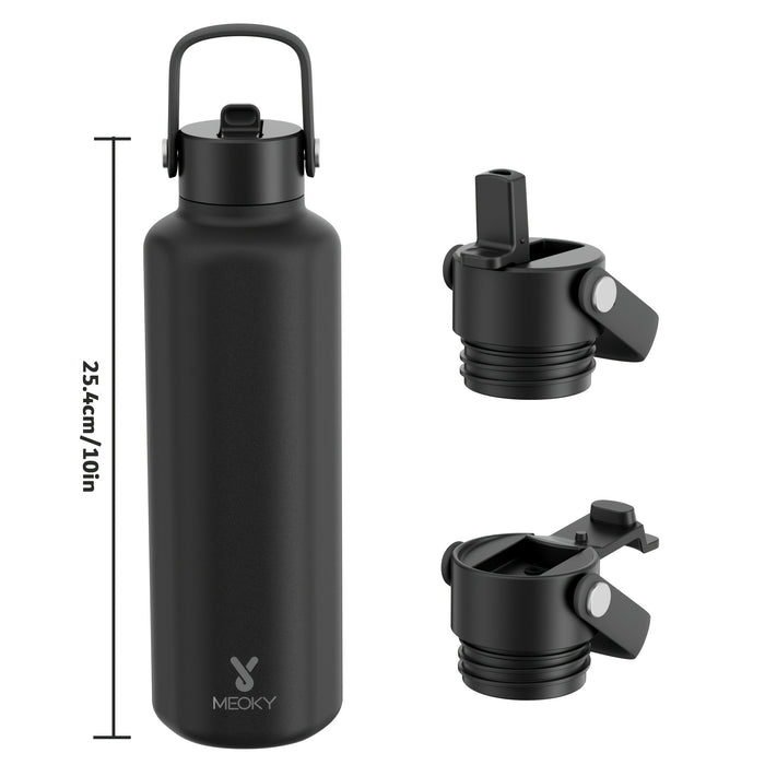 Meoky 24oz Hexagonal Insulated Stainless Steel Water Bottle - Leakproof, BPA-Free, Keeps Drinks Cold for 24 Hours, with Lid & Spout, Portable with Handle - Ideal for Sports, Fitness, Hiking, Driving - Great Thanksgiving & Chr