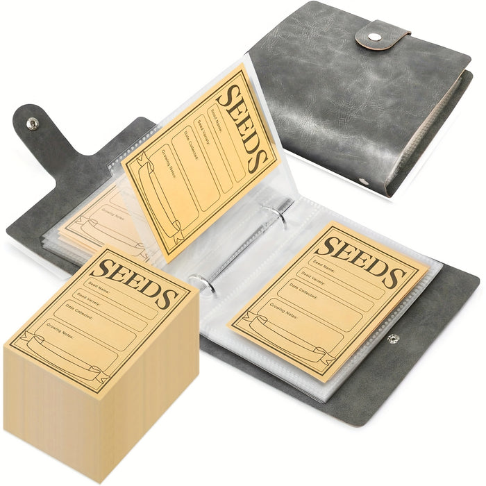 1 Set Garden Seeds Storage Organizers, Seed Organizer Binder with 50pcs Self-Sealing Seed Envelopes, Seed Packet Organizer, Seed Saver Binder
