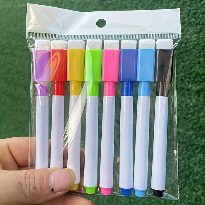 8-Pack Dustless Dry Erase Markers for Whiteboards - Non-Toxic, Quick Dry, Fade Resistant, Multi-Surface Writing Tools for Ages 14+