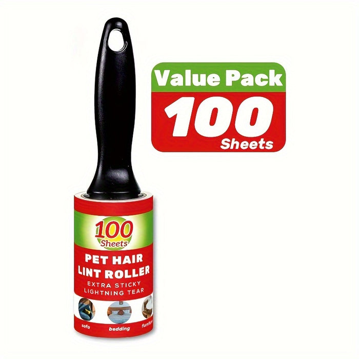 Value Pack of 100/300/400/600 Sheets of Pet Hair Removal Rollers, Including Refillable Sticky Rollers, Designed for Removing Pet Fur. Portable Lint Removers Suitable for Furniture, Carpets, Clothing, And Christmas Party Suppl