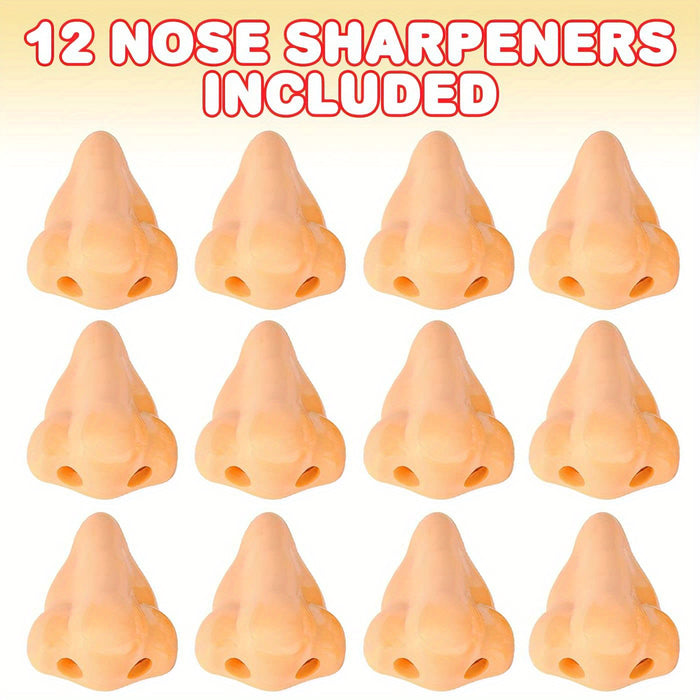 1pc/12pcs Novel Nose-Shaped Pencil Sharpener Set of 12 - Fun and Quirky Pencil Sharpening Solution