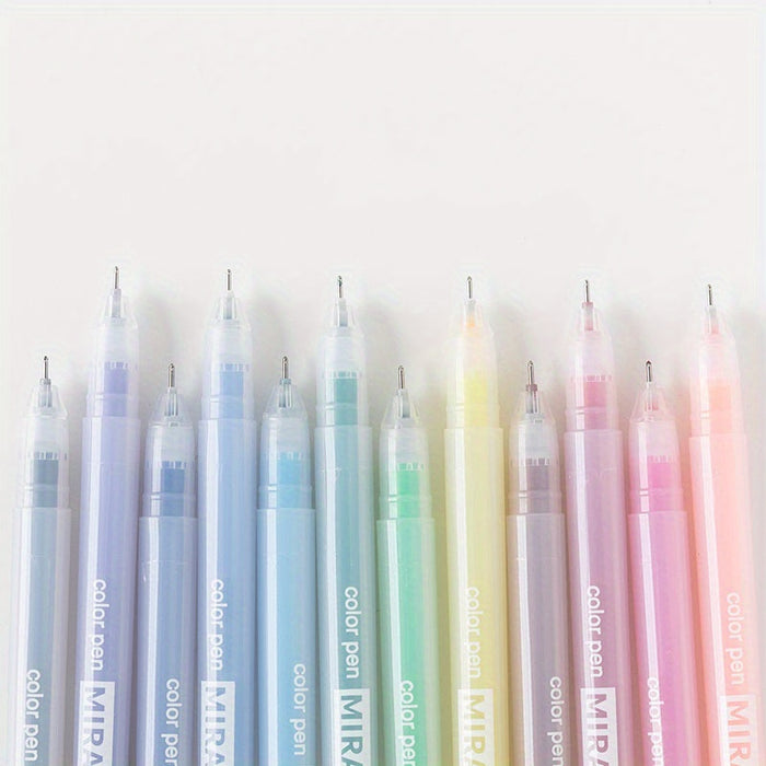 12pcs Colorful Gel Pen Set Kawaii Blue 0.5mm Round Ballpoint Pen for Journaling Cute School Supplies Stationery Office Accessories