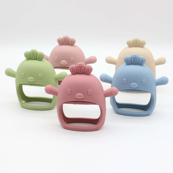 3pcs Cute Cartoon Silicone Teether Toys for Youngsters 3+ Months -, Soft & Durable Chew Toys in Pink, Blue, Green - Machine Washable, Olive Green - Soothes Gums, Ideal for Sucking Needs, Youngsters Toys