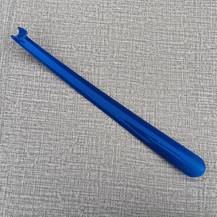 1pc Ergonomic Shoe Horn - 16.54inch Long, Thick Plastic, No-Bend Design for Easy Shoe Wear at Home or Hotel, Blue & Black Options