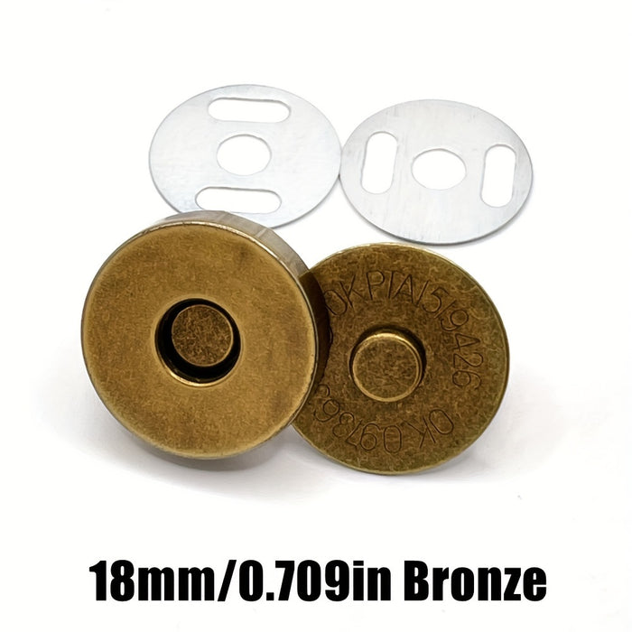 Pack Of 10 Magnetic Clasps, 14-18MM, For Handbags, Wallets, Craft Bags, And Accessories