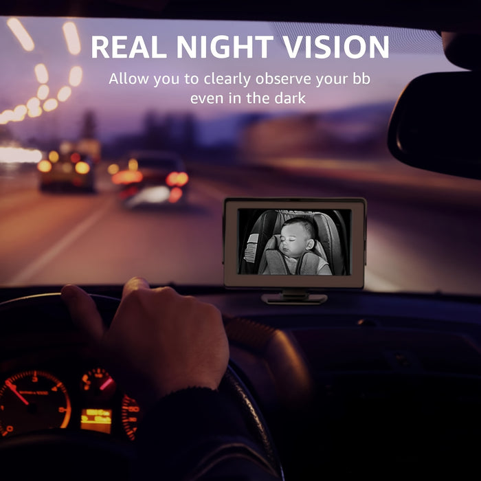 Baby Car Mirror, View Infant In Rear Facing Seat With Wide Crystal Clear View, Camera Aimed At Baby-Easily To Observe The Baby'S Every Move