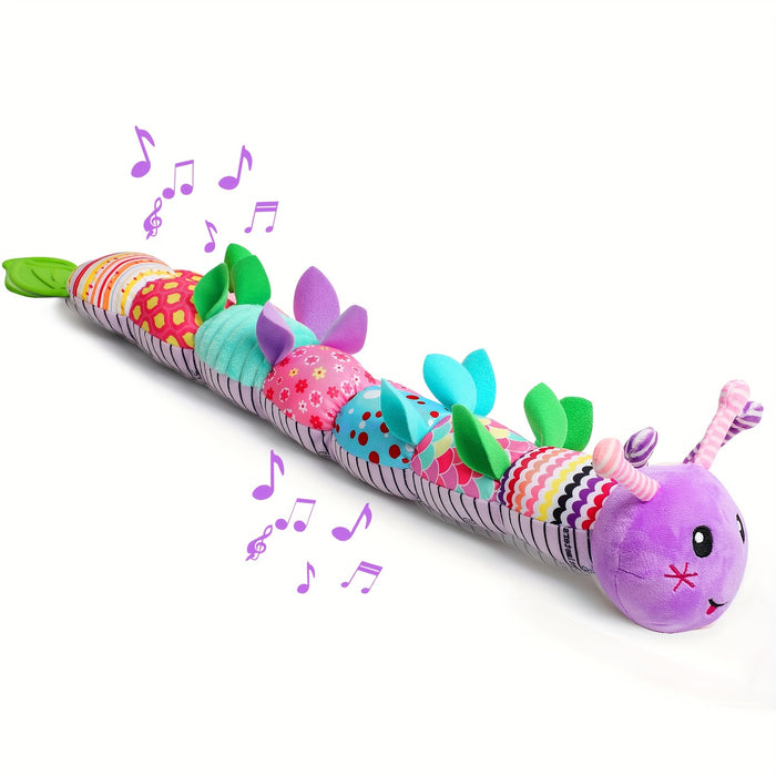 Nfant Youngsters Musical Stuffed Animal Toys for 0-3-6-12 Months, with Multi-Sensory Crinkle, Rattle And Textures, Youngsters Tummy Time Toys for Youngsters, Youngsters Boy Girl Gifts, Purple for CATERPILLAR