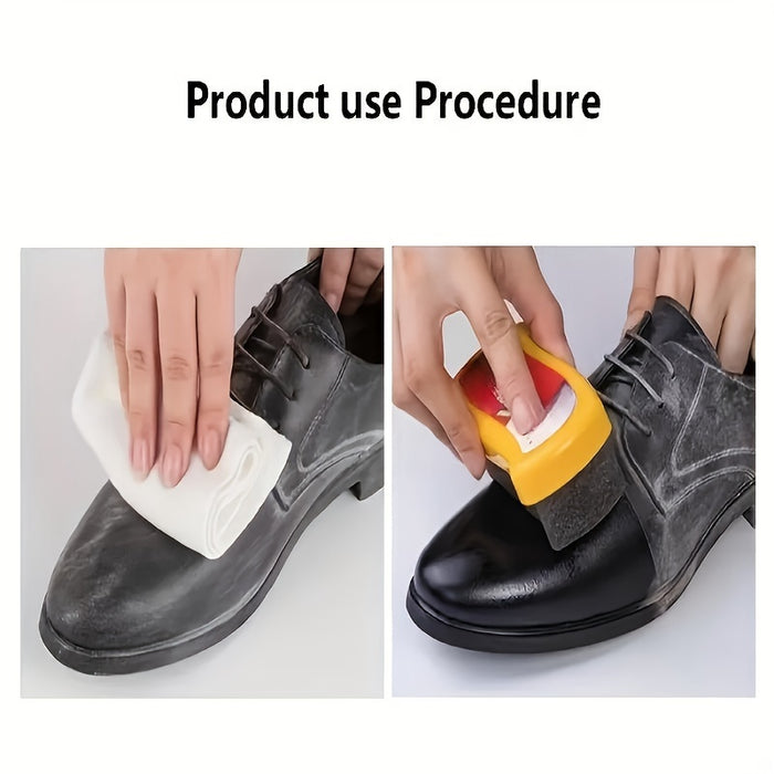 Luxury High-Gloss Wave Shoe Shine Sponge, Multi-Use High-Density Polish Applicator for Leather Shoes, Boots, Bags and Jackets - Ideal for Living Room and Bedroom Use - Perfect Christmas Gift