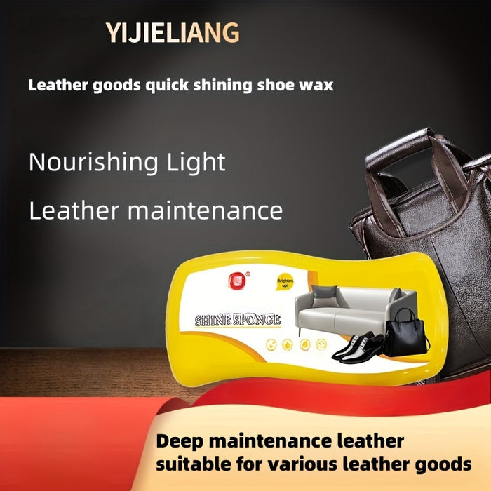 Luxury High-Gloss Wave Shoe Shine Sponge, Multi-Use High-Density Polish Applicator for Leather Shoes, Boots, Bags and Jackets - Ideal for Living Room and Bedroom Use - Perfect Christmas Gift
