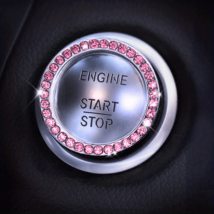 Car One-Button Start Rhinestone Ignition Ring Decoration, Thanksgiving Christmas New Year Gift