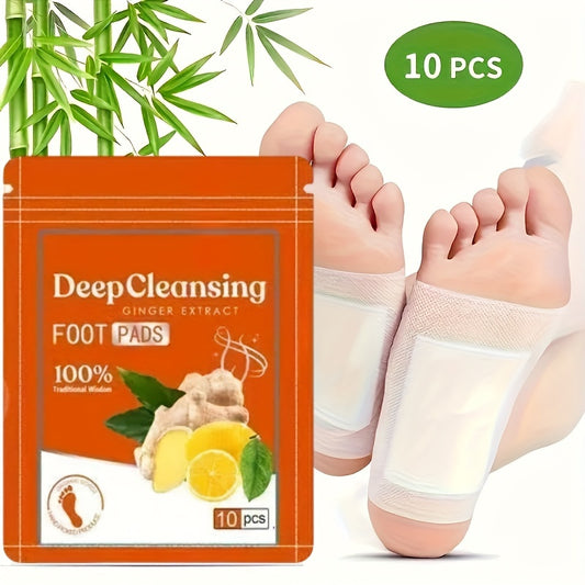 10/20pcs Deep Cleansing Foot Pads with Natural Ginger Extract - Revitalize and Moisturize Your Feet Overnight, Preservative-Free, Unscented, and Easy to Use with Extractor Tool