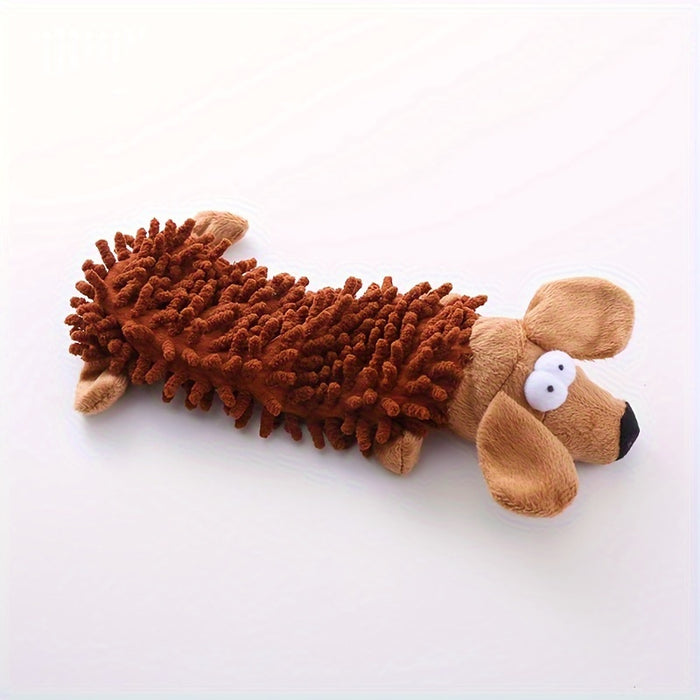 Interactive Plush Dog Toy with Squeaker for Chew & Molar Training - Promotes Playtime & Dental Health