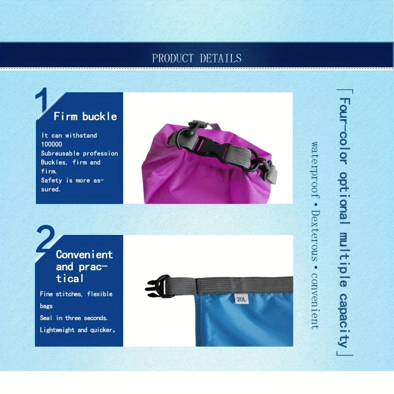 1.32gal/2.64gal/5.28gal/10.57gal/18.49gal Nylon Dry Bags, Waterproof Floating Dry Gear Sacks for Boating, Fishing, Rafting, Swimming, Durable Spinner Wheel Type Outdoor Dry Bags
