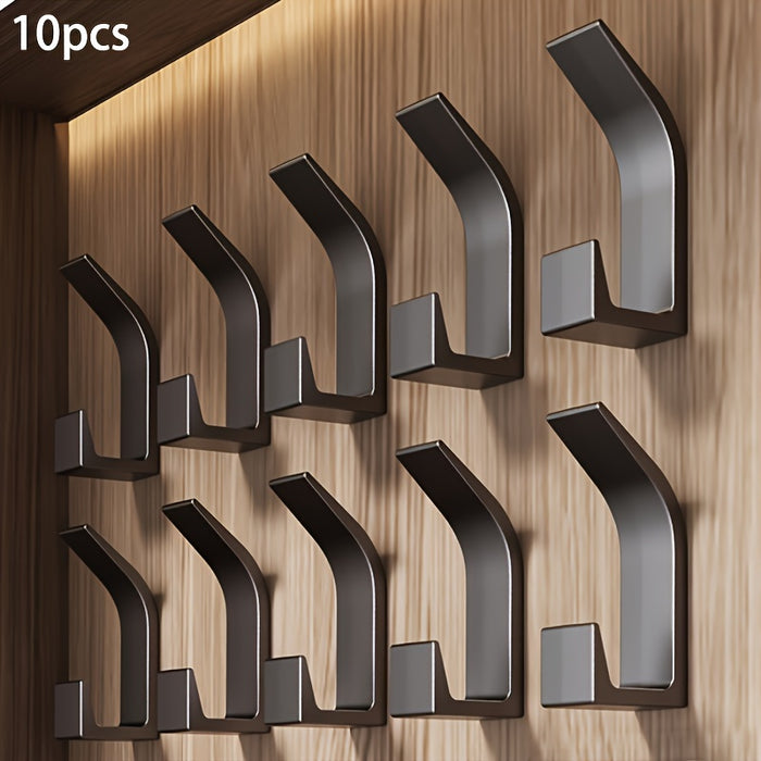 10PCS Heavy Duty Self-adhesive Wall Hooks Without Drilling, Art Deco, Strong Adhesive Door Back Hooks For Hanging Clothes, Hats, Handbags, Wall Hanging Household Gadgets, Home Organizers