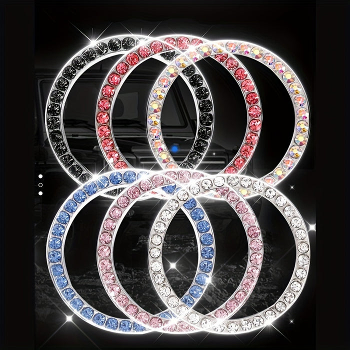Car One-Button Start Rhinestone Ignition Ring Decoration, Thanksgiving Christmas New Year Gift