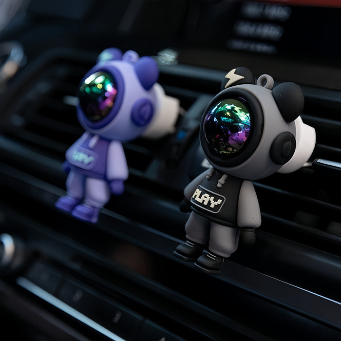 1pc/4pcs Astronaut Lightning Bear Design Car Air Freshener, Car Air Vent Aromatherapy Diffuser Clip, Car Air Outlet Decoration Clip, Car Interior Decoration Accessories Eid Al-Adha Mubarak