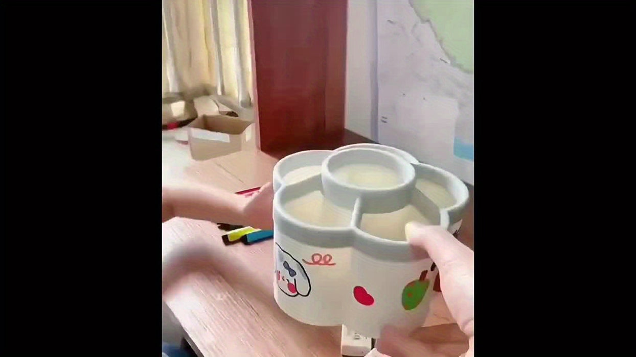 1pc/2pcs 360 Degree Cute Rotating Pen Holder, Extra Large Capacity Multi-functional Desktop Stationery Storage Box, Polished PVC Material, Flush Mount, Lightweight, 360 Rotation
