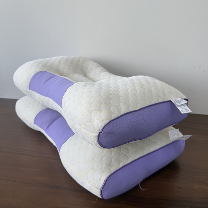 Buy 1 Get 1 Free, Total Of 2pcs Soft Knitted Massage Neck Pillow - Adjustable Ergonomic Orthopedic Contour Support, High Quality Pillow Core, Removable Cover for Sleeping Comfort