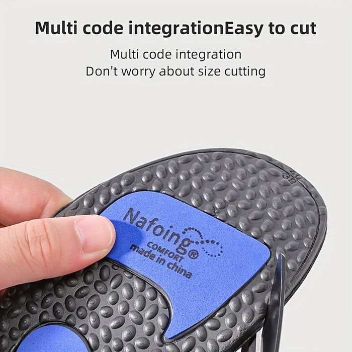 1 Pair COSYLEE High-Elasticity Arch Support Insoles for Running Shoes - Durable EVA Material, Black with Blue Accents, Textured Comfort Design, Ideal for Sports & Casual Footwear, Shoe Accessories
